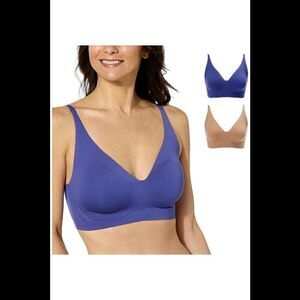 Rhonda Shear Women's 2pk Gel Bra w/o Back Closure Navy/Sienna -